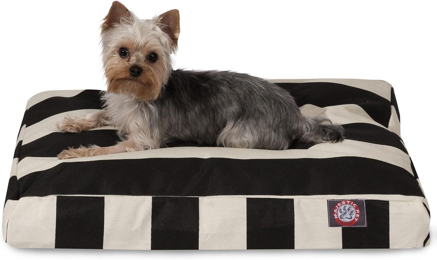 Majestic Pet Rectangle Large Dog Bed Washable – Non Slip Comfy Pet Bed – Dog Crate Bed with Removable Washable Cover – Dog Kennel Bed for Sleeping - Dog Bed X-Large Breed 50X42X5 Inch – Black
