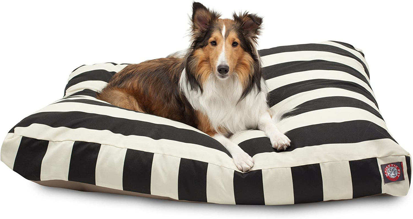 Majestic Pet Rectangle Large Dog Bed Washable – Non Slip Comfy Pet Bed – Dog Crate Bed with Removable Washable Cover – Dog Kennel Bed for Sleeping - Dog Bed X-Large Breed 50X42X5 Inch – Black