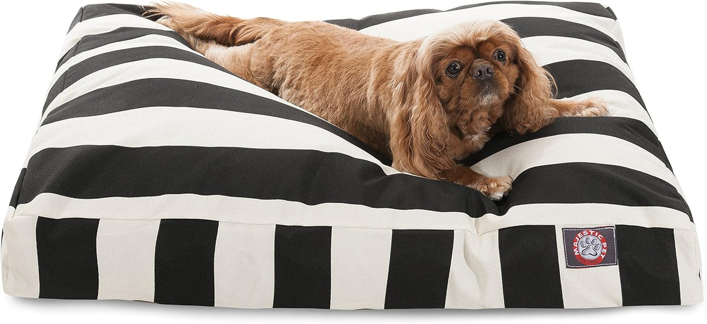 Majestic Pet Rectangle Large Dog Bed Washable – Non Slip Comfy Pet Bed – Dog Crate Bed with Removable Washable Cover – Dog Kennel Bed for Sleeping - Dog Bed X-Large Breed 50X42X5 Inch – Black