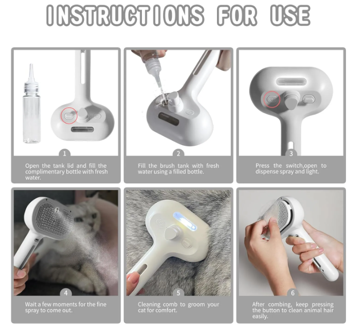 Pet Spray Brush for Cats & Dogs