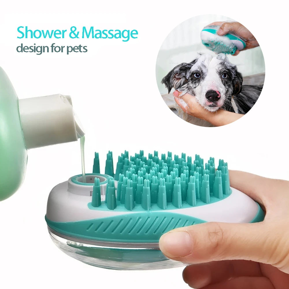 Pet Dog Cat Bath Brush 2-in-1