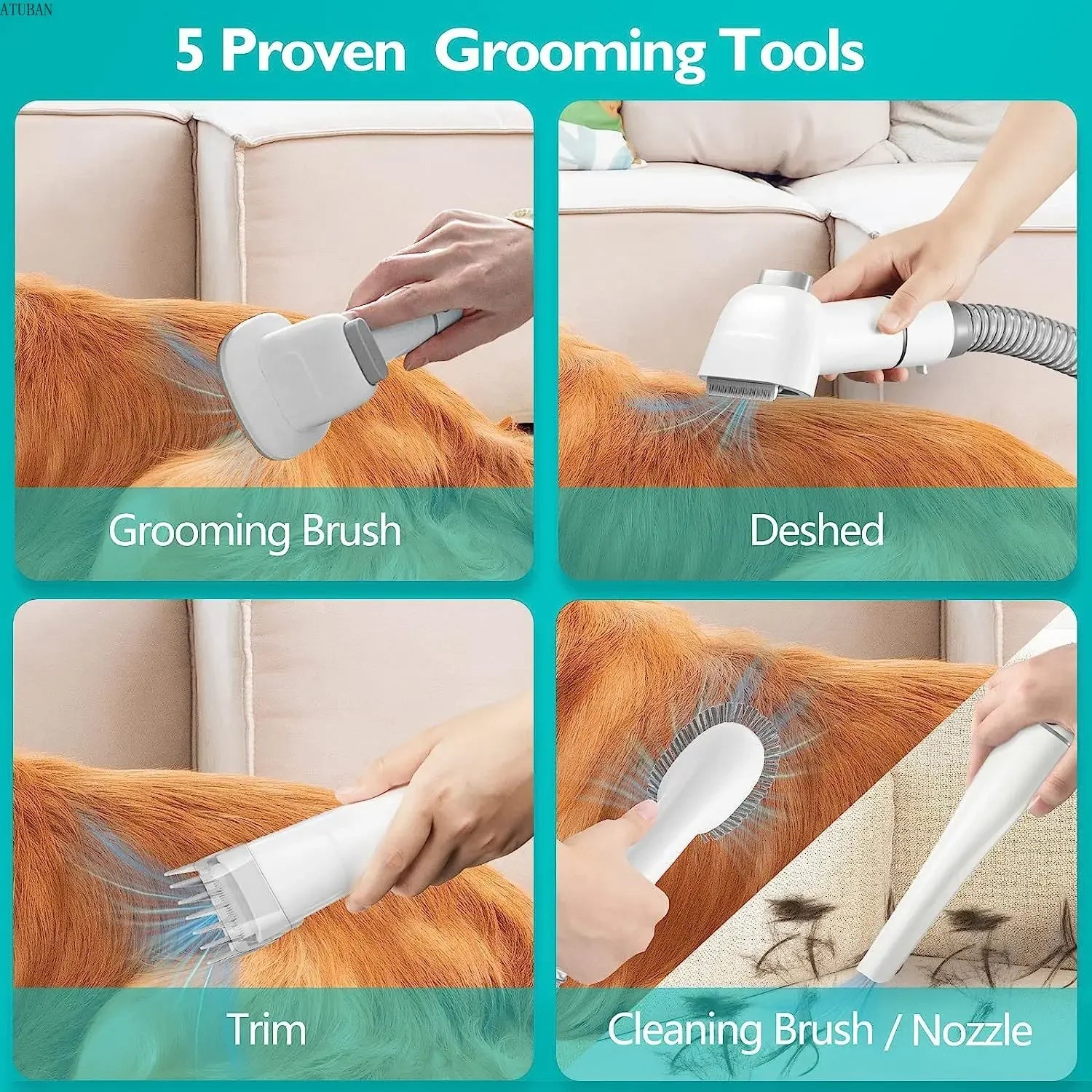 Pet Grooming Kit Vacuum Dog Grooming Clippers