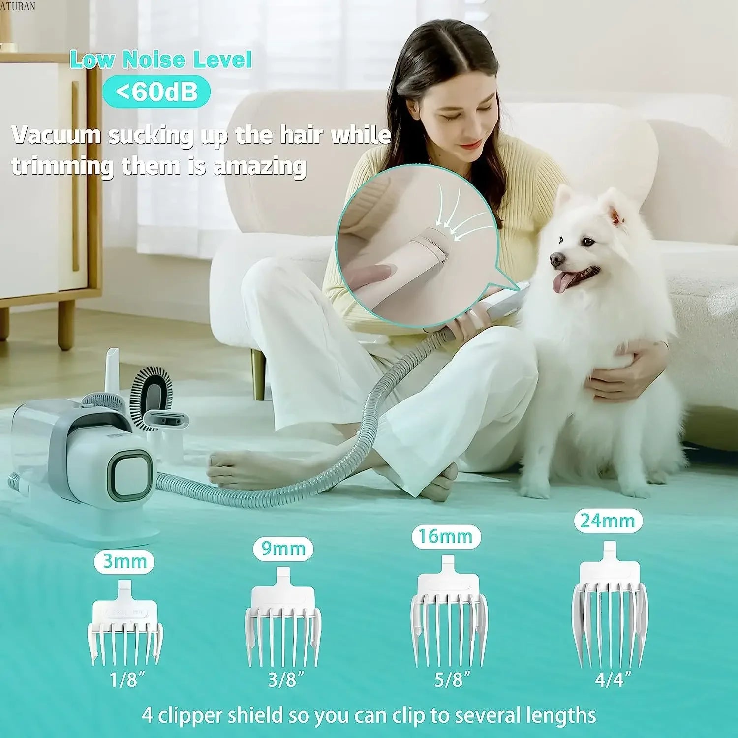 Pet Grooming Kit Vacuum Dog Grooming Clippers