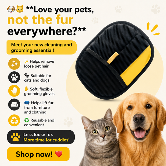 Pet Hair Remover & Grooming Gloves