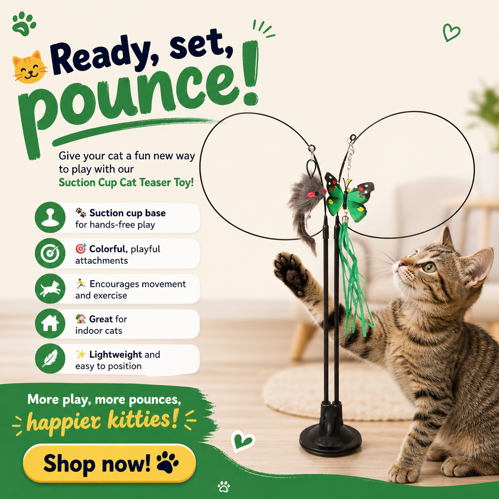 Suction Cup Interactive Cat Teaser Toy
