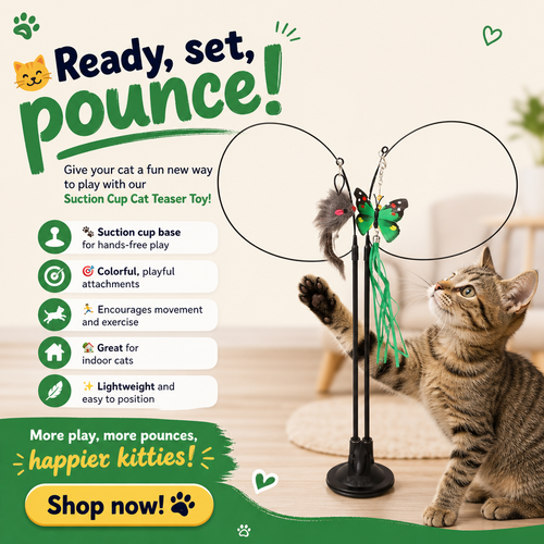 Suction Cup Interactive Cat Teaser Toy