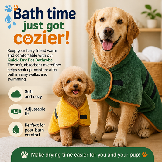 Pet Bathrobe – Quick-Dry Microfiber Towel for Dogs