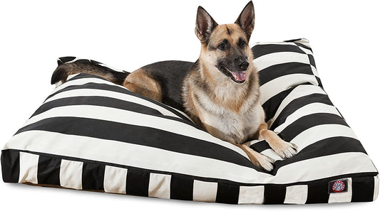 Majestic Pet Rectangle Large Dog Bed Washable – Non Slip Comfy Pet Bed – Dog Crate Bed with Removable Washable Cover – Dog Kennel Bed for Sleeping - Dog Bed X-Large Breed 50X42X5 Inch – Black