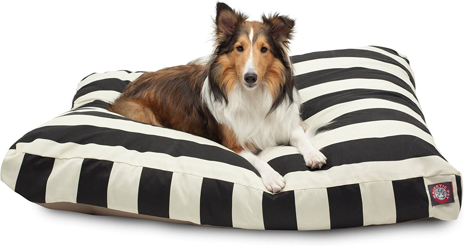Majestic Pet Rectangle Large Dog Bed Washable – Non Slip Comfy Pet Bed – Dog Crate Bed with Removable Washable Cover – Dog Kennel Bed for Sleeping - Dog Bed X-Large Breed 50X42X5 Inch – Black